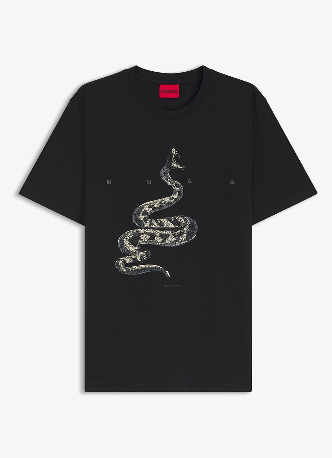 HUGO T-shirt met logoprint  - voorkant zwart
