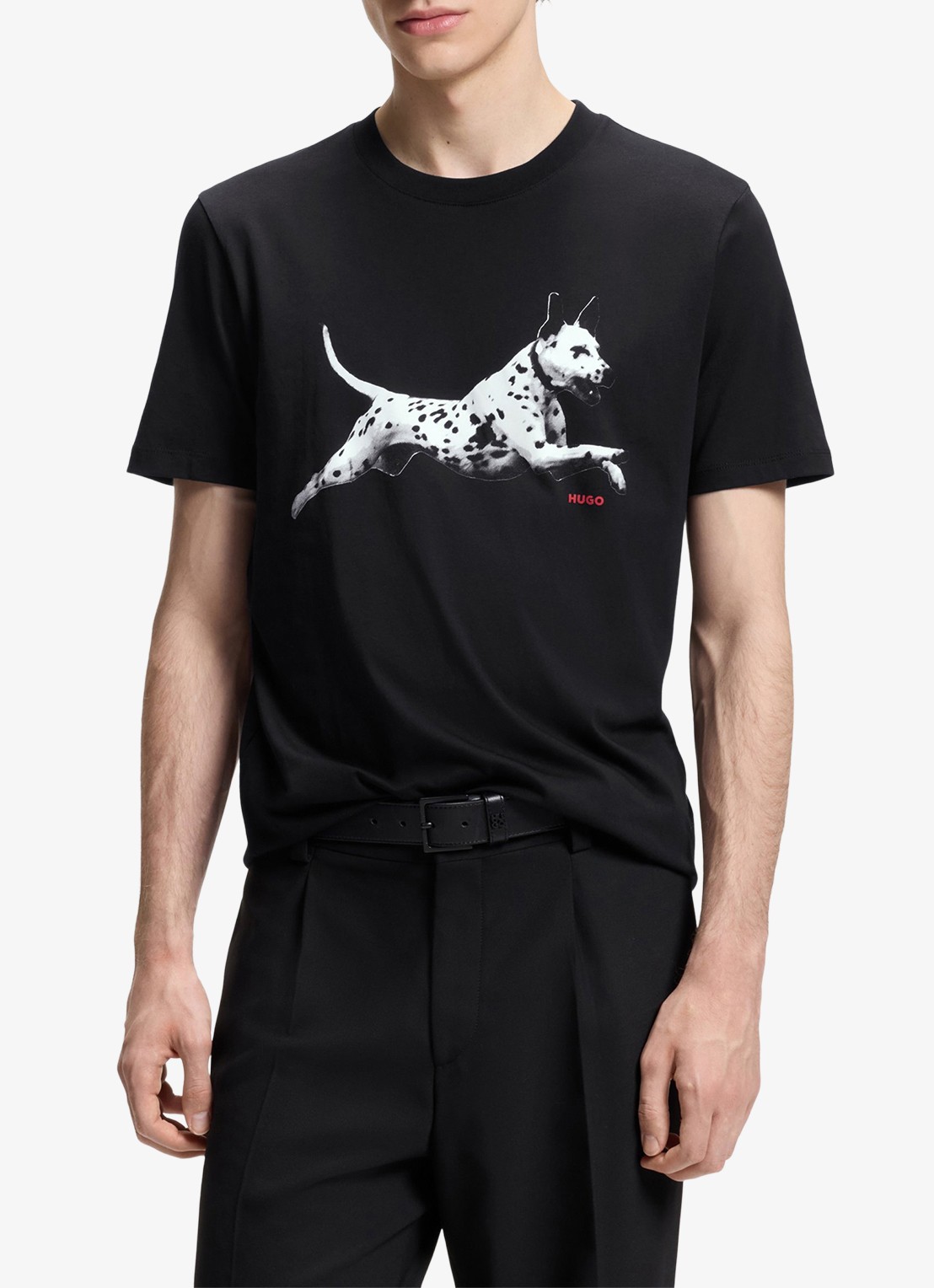 HUGO T-shirt met logoprint - detail 3 zwart
