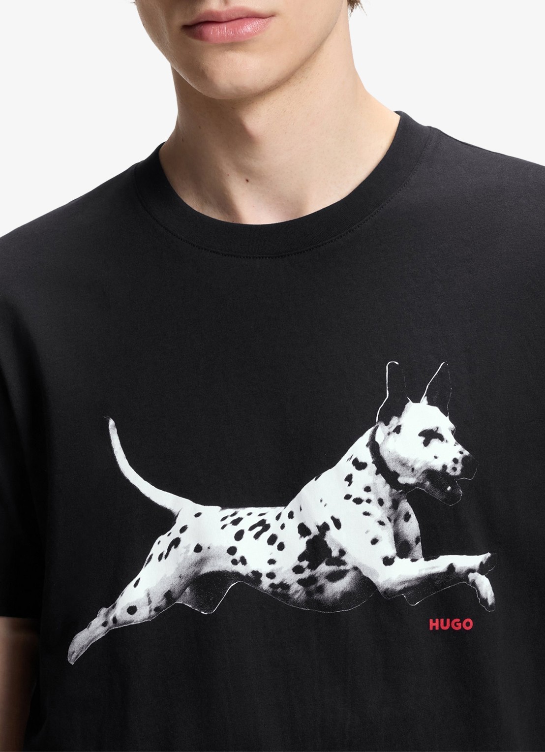 HUGO T-shirt met logoprint - detail 4 zwart