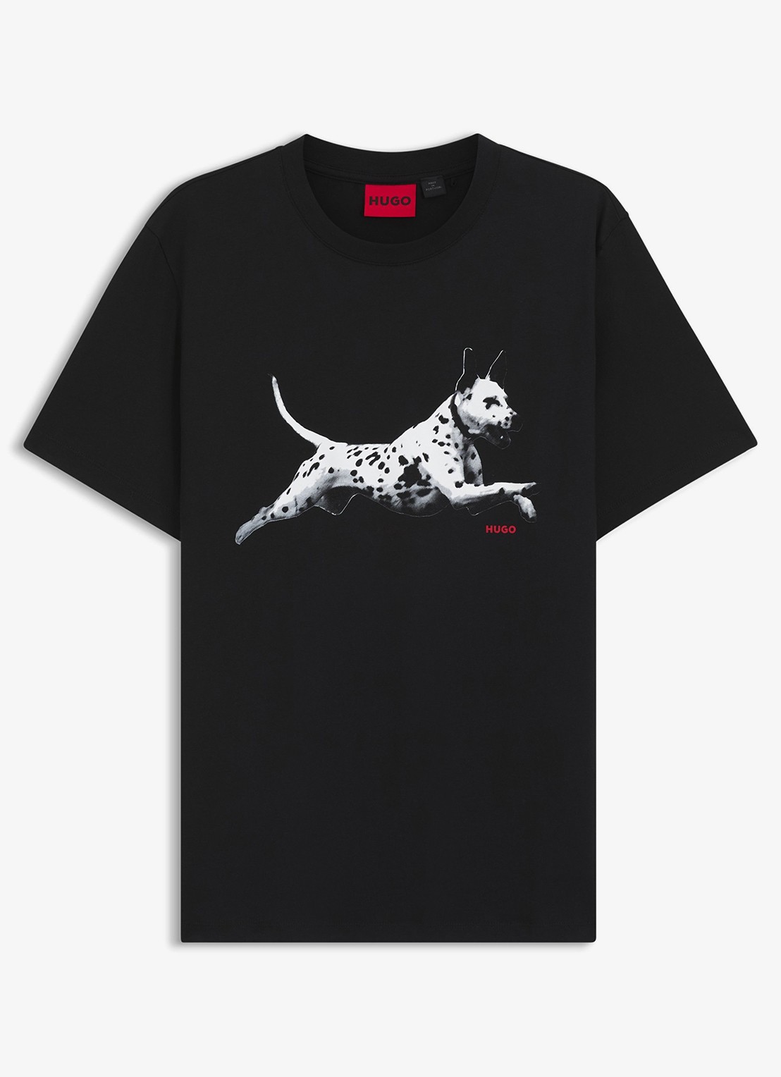 HUGO T-shirt met logoprint - voorkant zwart