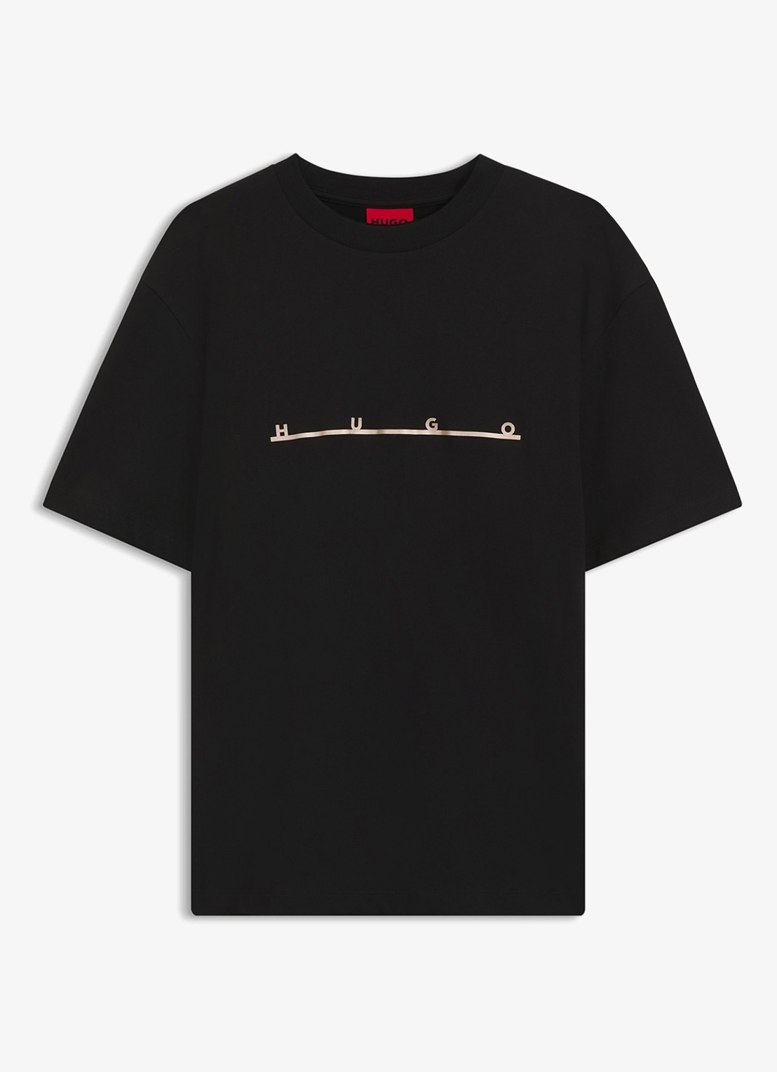 HUGO T-shirt met logoprint - voorkant zwart
