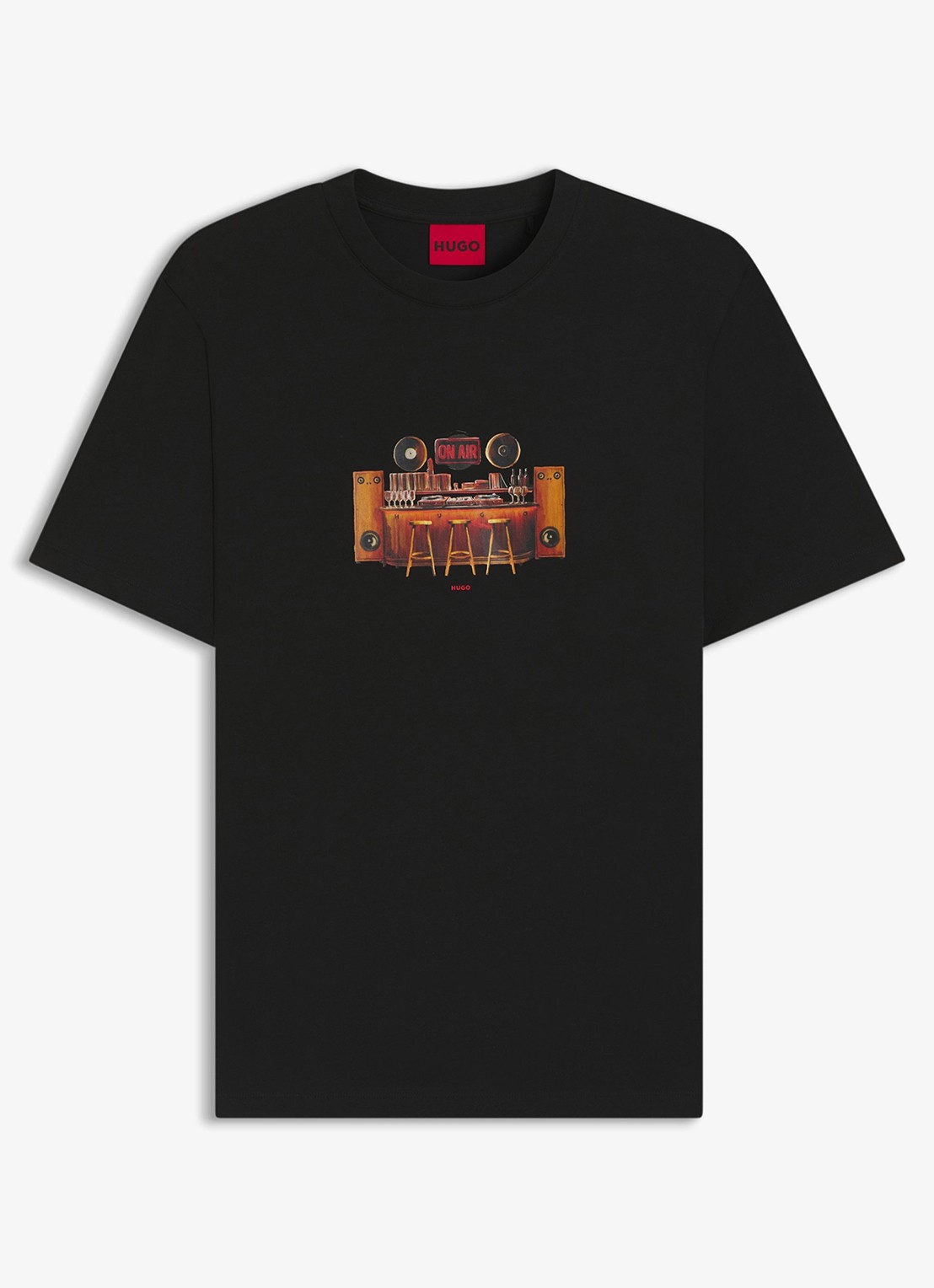 HUGO T-shirt met print - voorkant zwart