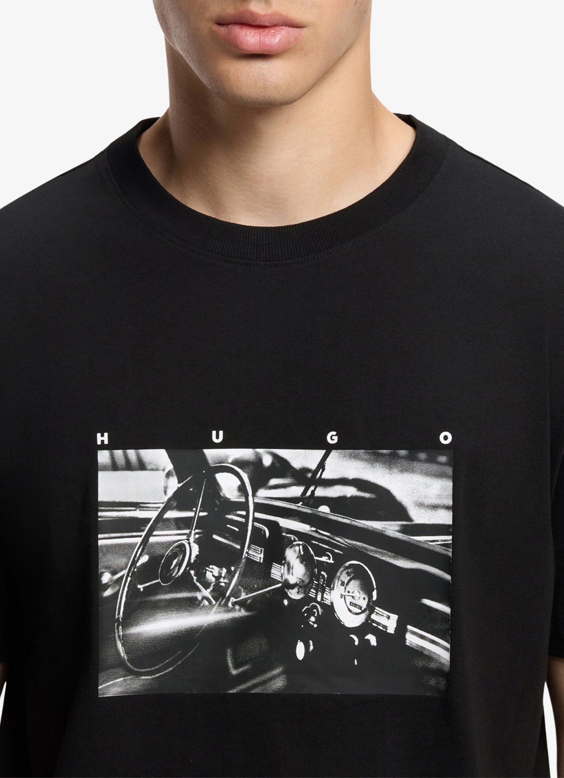 HUGO T-shirt met print - detail 2 diepzwart
