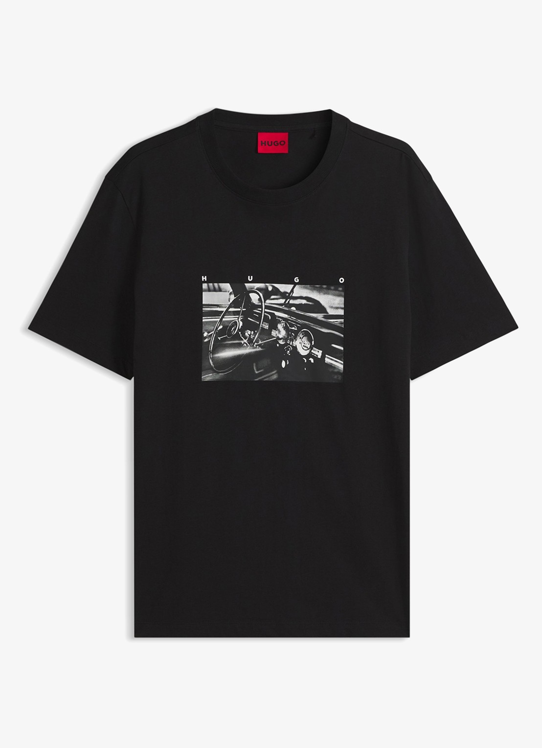 HUGO T-shirt met print - voorkant 4 diepzwart