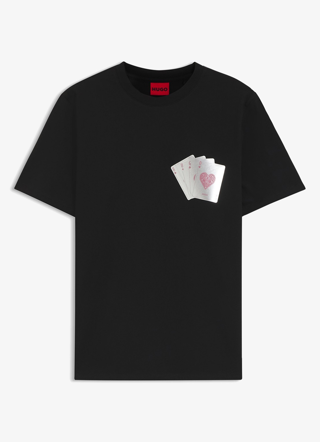 HUGO T-shirt met print - voorkant zwart