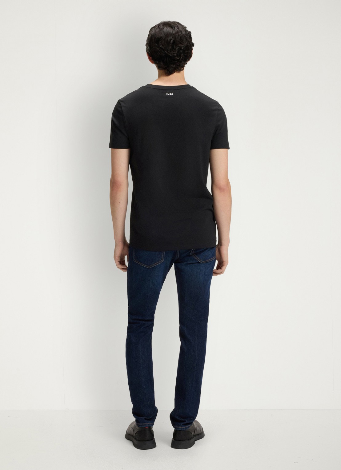 HUGO T-shirt met ronde hals in 2-pack - achterkant 3 zwart