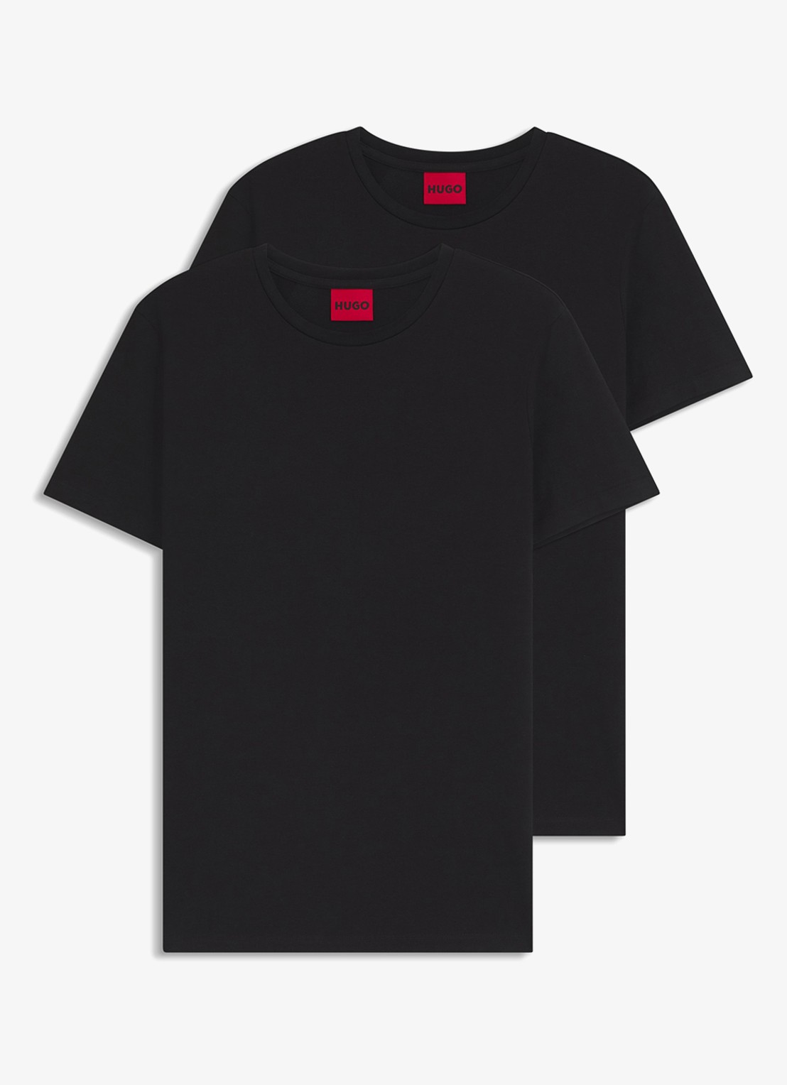 HUGO T-shirt met ronde hals in 2-pack - voorkant zwart
