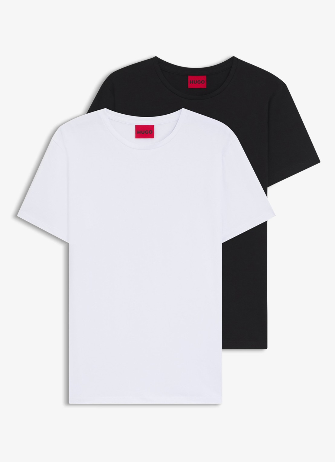 HUGO T-shirt met ronde hals in 2-pack - voorkant 3 diepzwart