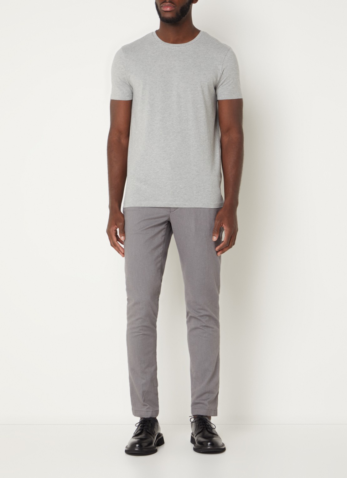 HUGO T-shirt met ronde hals in 2-pack - voorkant 4 grijs