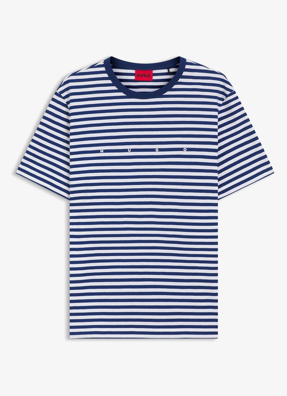 HUGO T-shirt met streepprint - voorkant wit