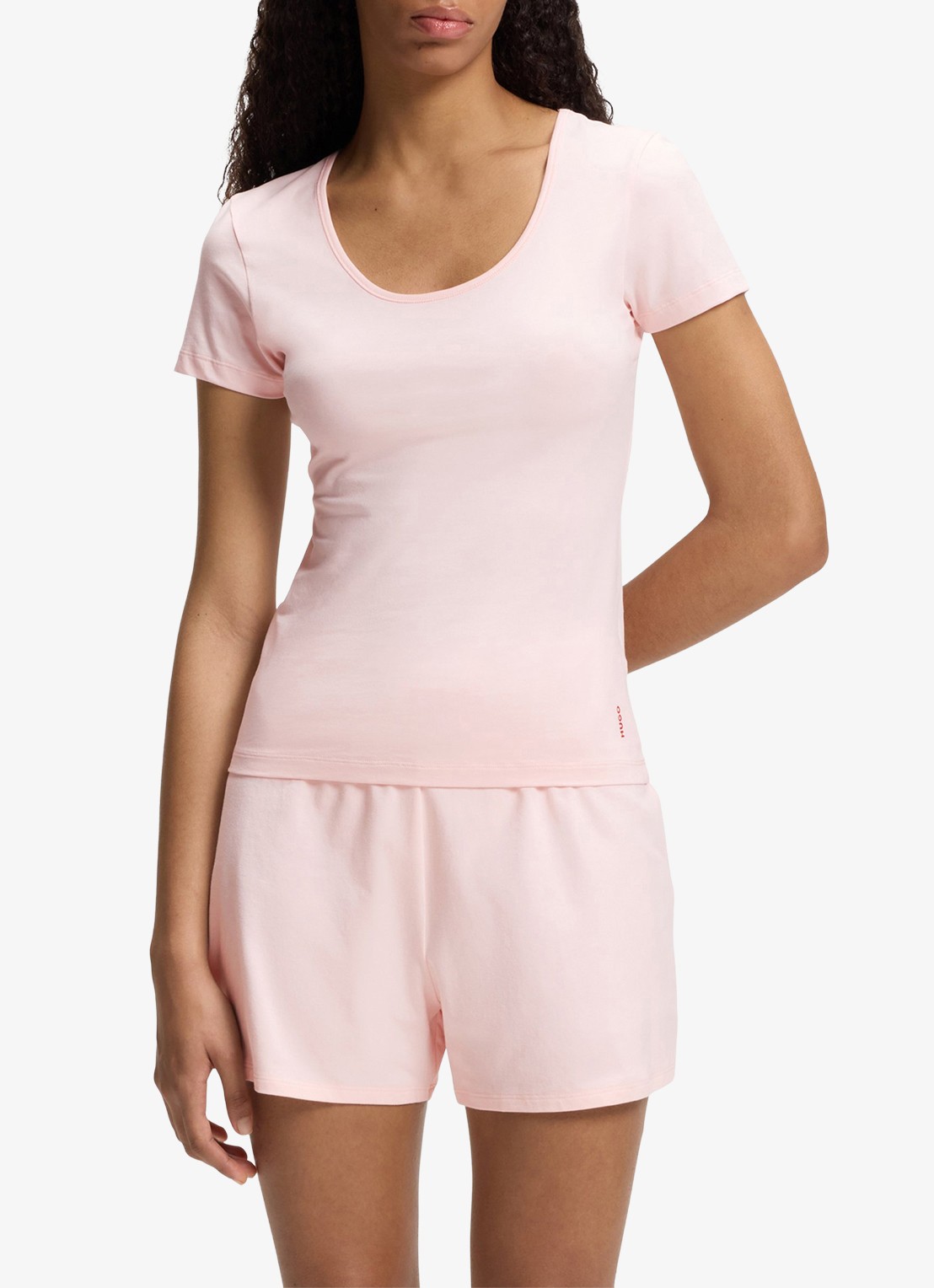 HUGO T-shirt met stretch in 2-pack - detail 4 open pink-697 / roze