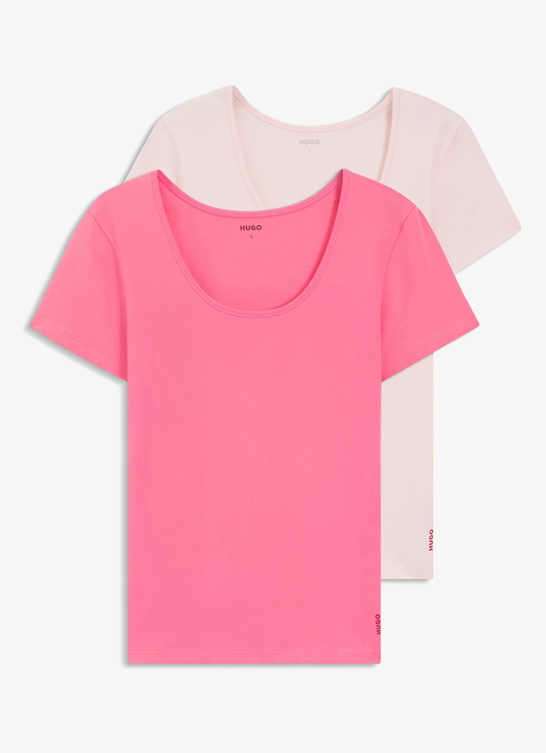 HUGO T-shirt met stretch in 2-pack - voorkant open pink-697 / roze