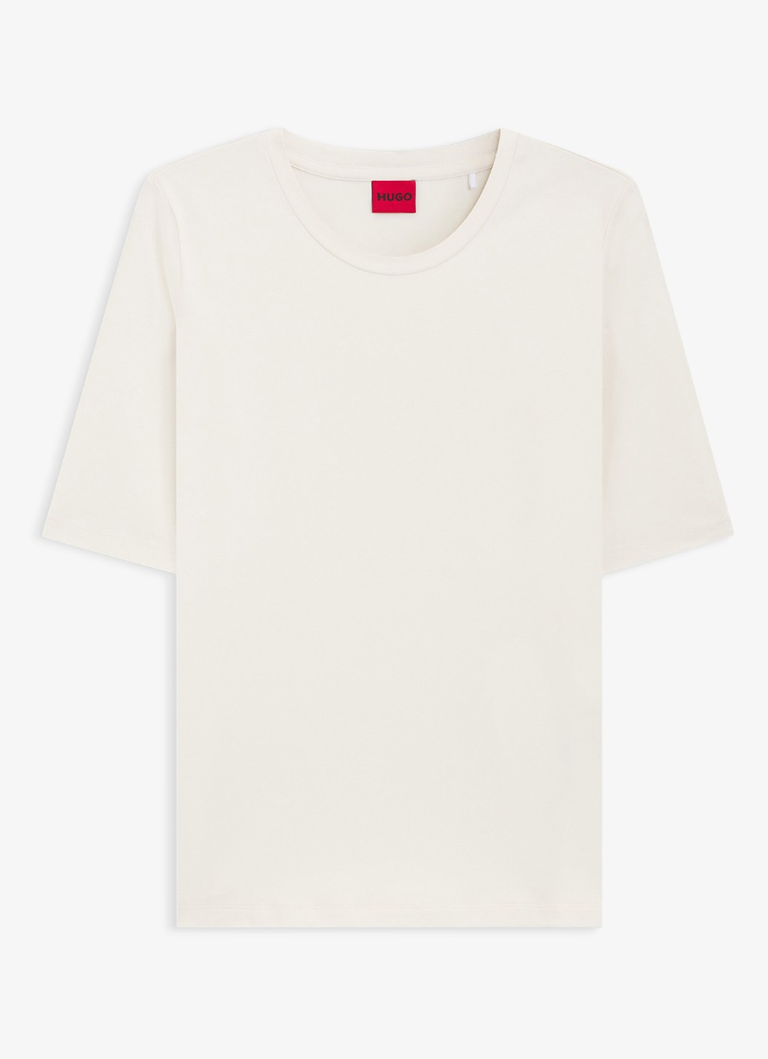 HUGO T-shirt met stretch - voorkant gebroken wit