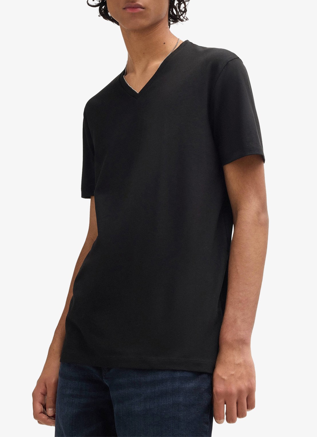 HUGO T-shirt met V-hals in 2-pack - detail 4 zwart