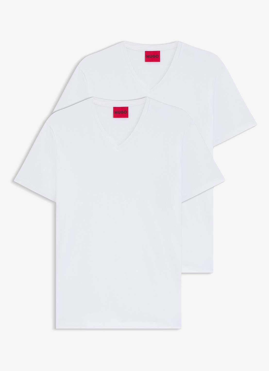HUGO T-shirt met V-hals in 2-pack - voorkant 3 wit