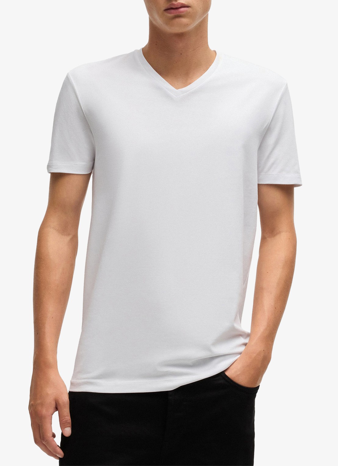 HUGO T-shirt met V-hals in 2-pack - detail 2 diepzwart