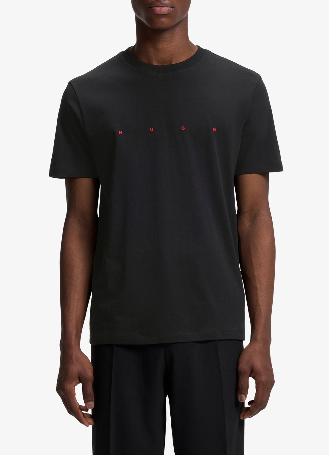 HUGO T-shirt van logo - detail 3 zwart