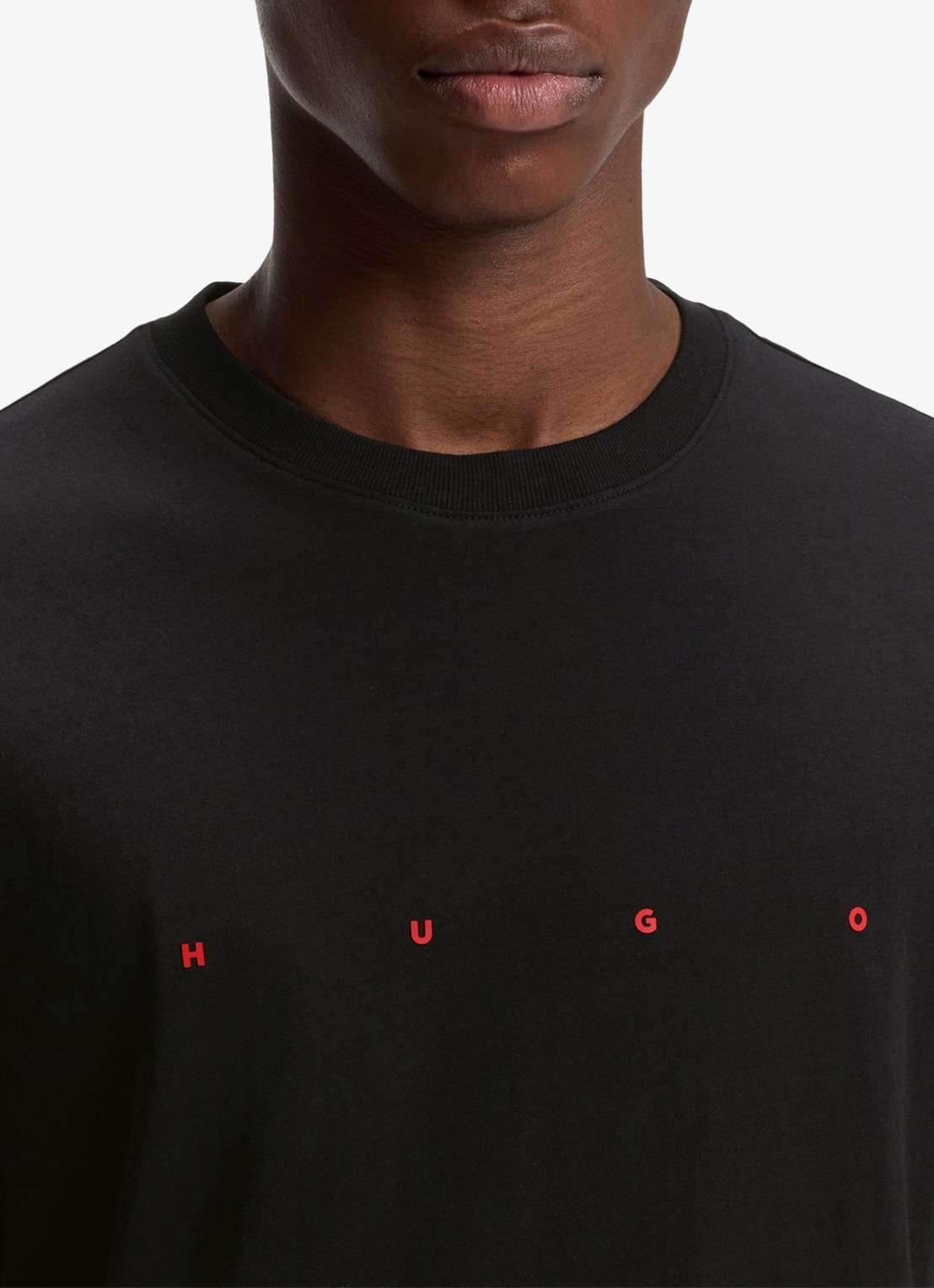 HUGO T-shirt van logo - detail 4 zwart