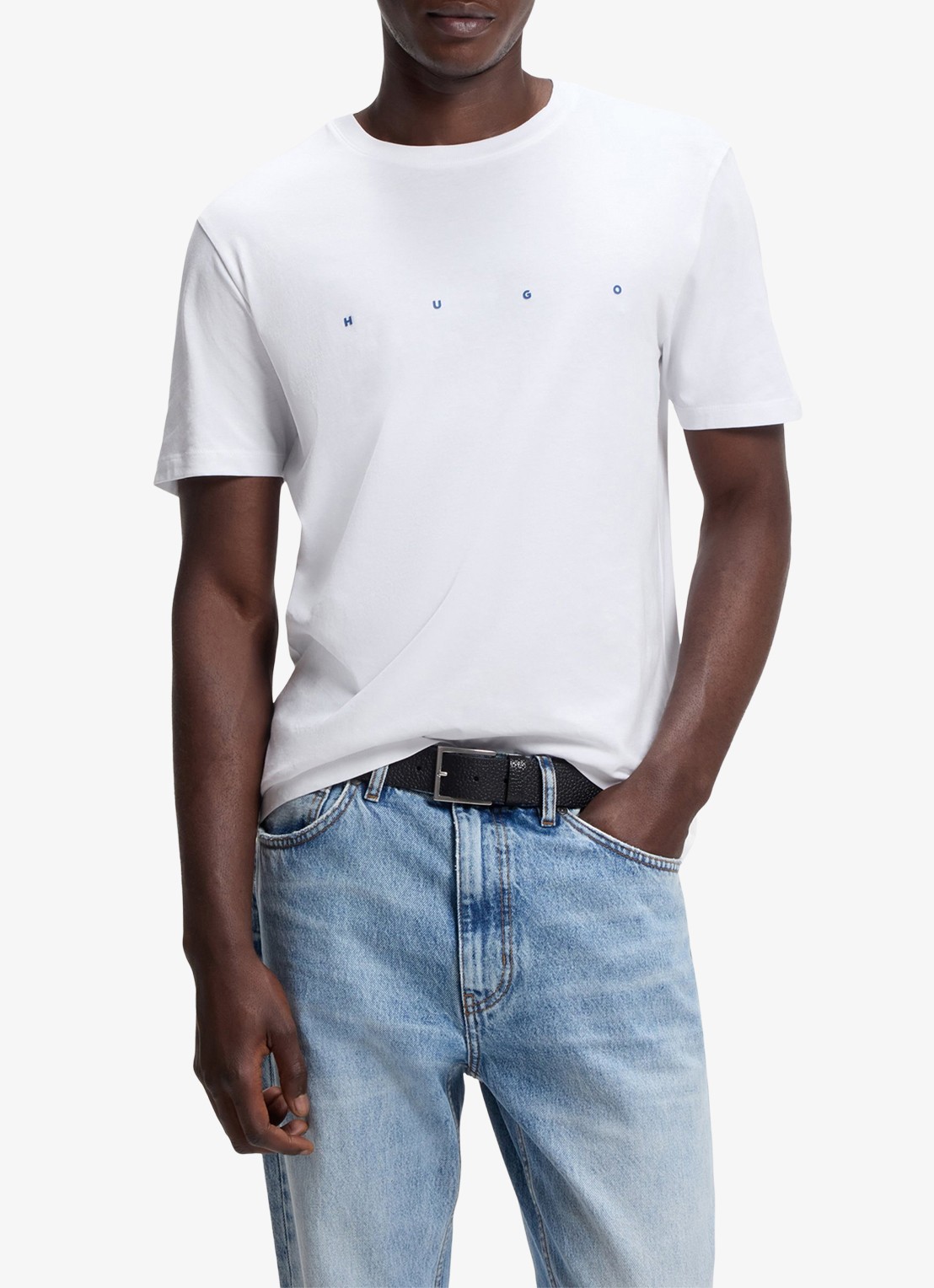 HUGO T-shirt van logo - detail 4 wit