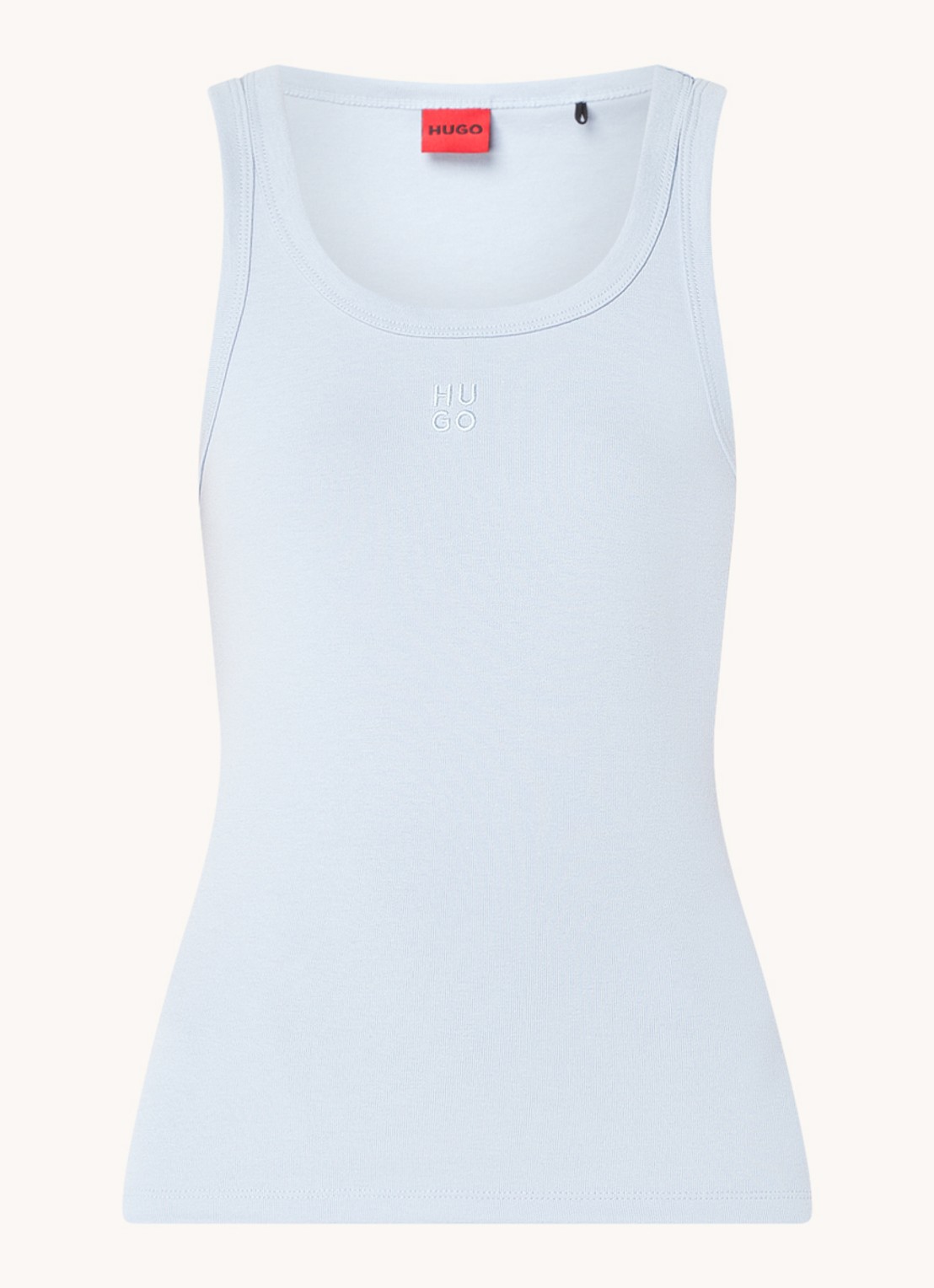 HUGO Tanktop met ribstructuur - voorkant 3 bright purple-527 / paars