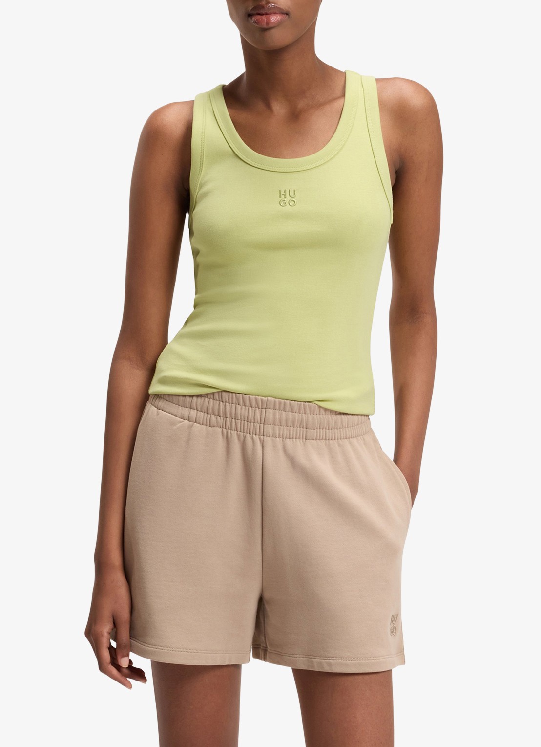 HUGO Tanktop met ribstructuur - detail 4 medium beige-267 / beige