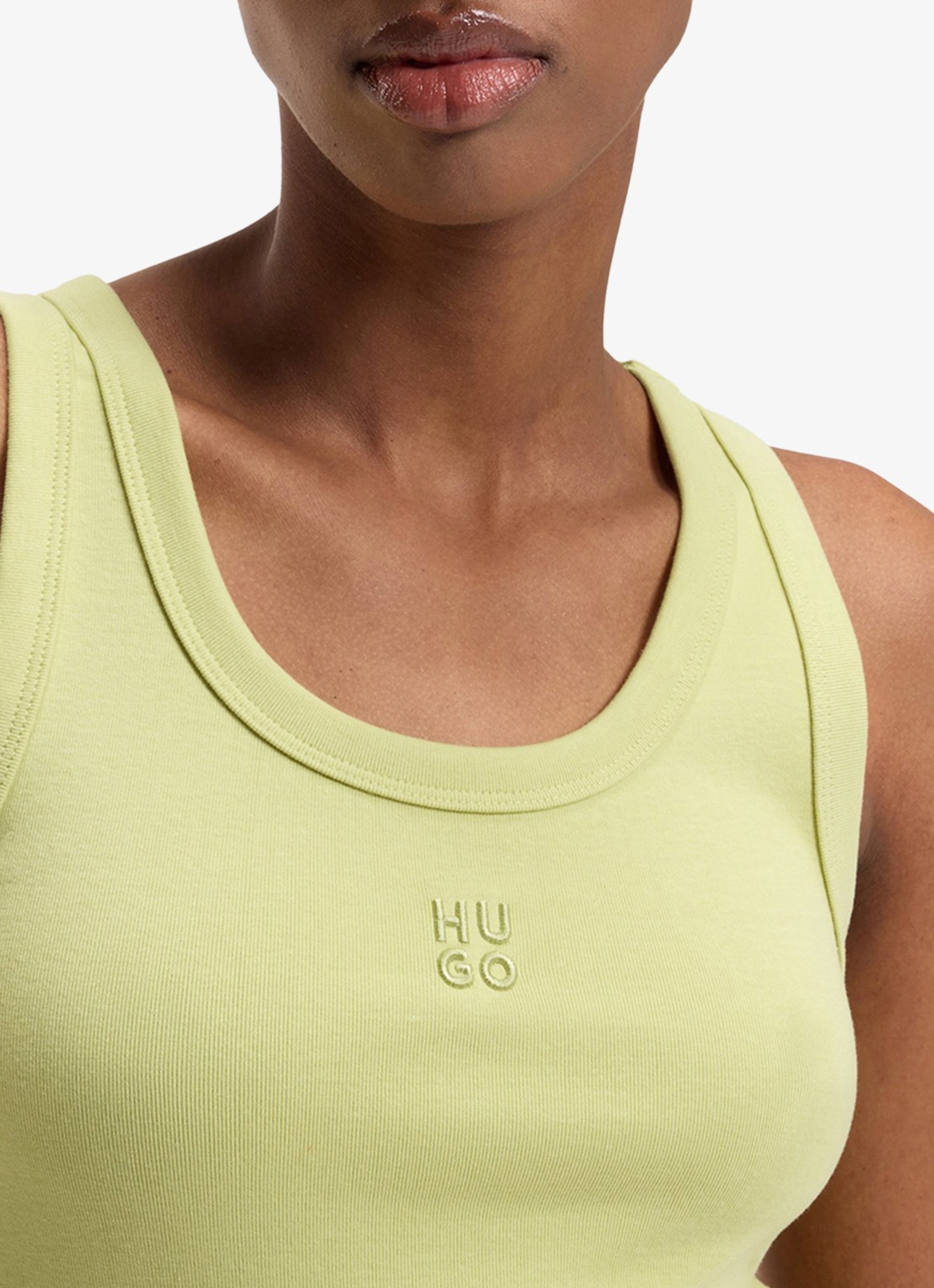 HUGO Tanktop met ribstructuur - detail 5 medium beige-267 / beige