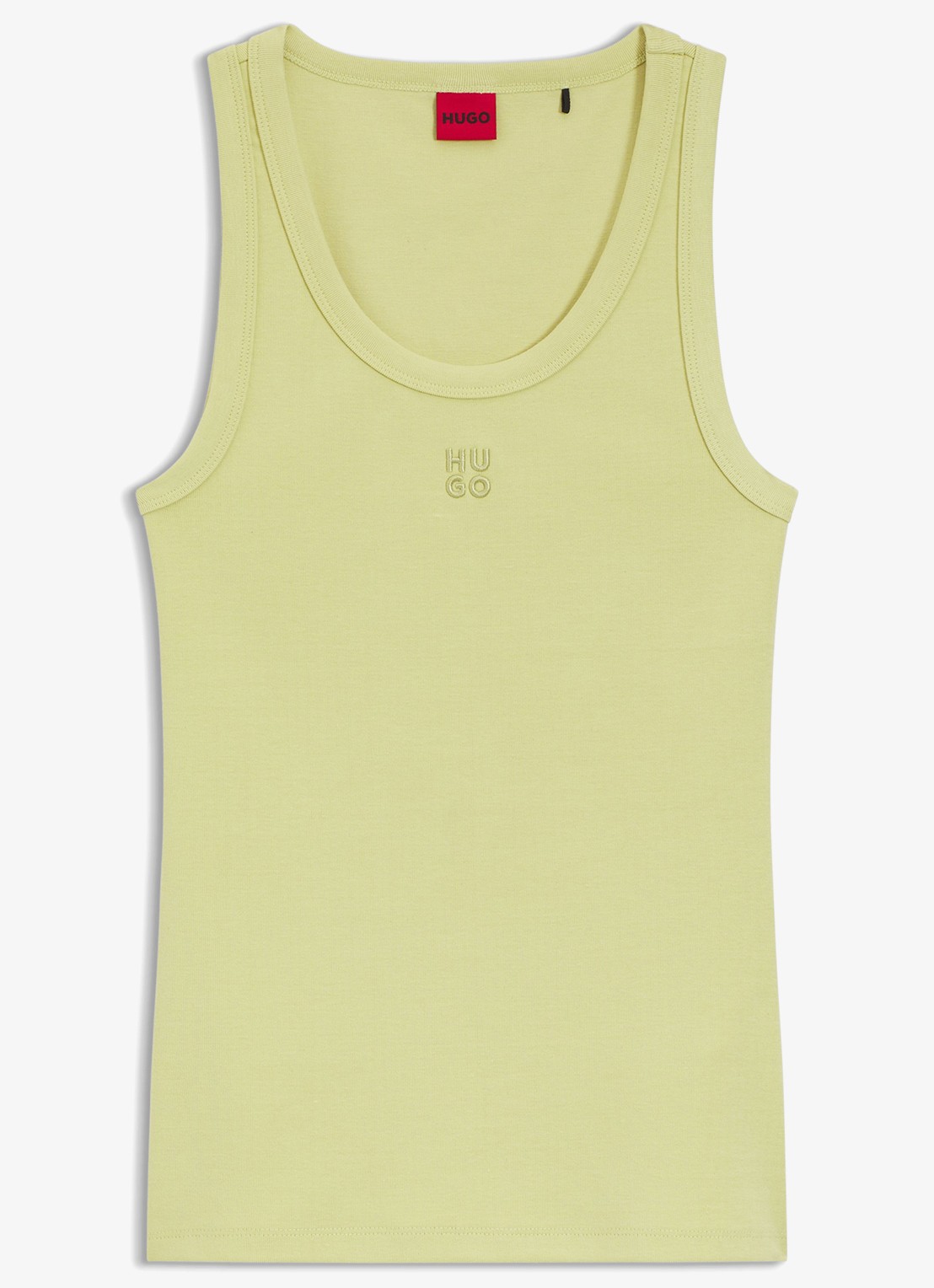 HUGO Tanktop met ribstructuur - voorkant medium beige-267 / beige