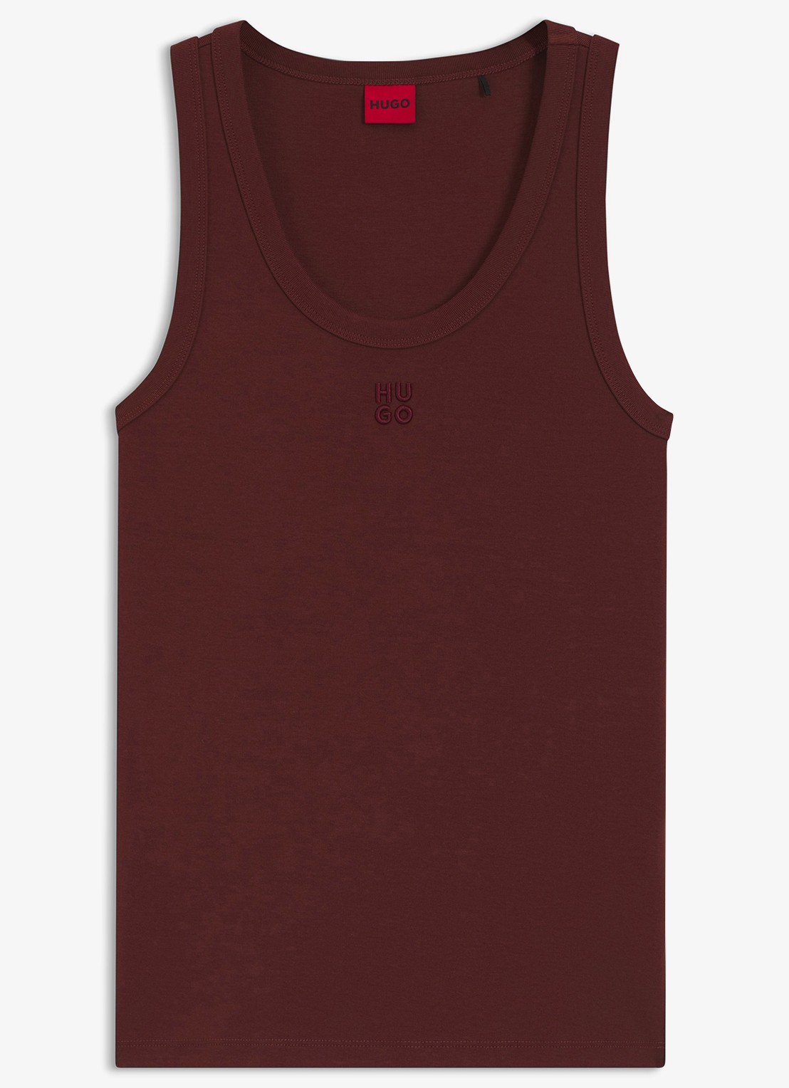 HUGO Tanktop met ribstructuur - voorkant 4 brown overflow-904 / bruin
