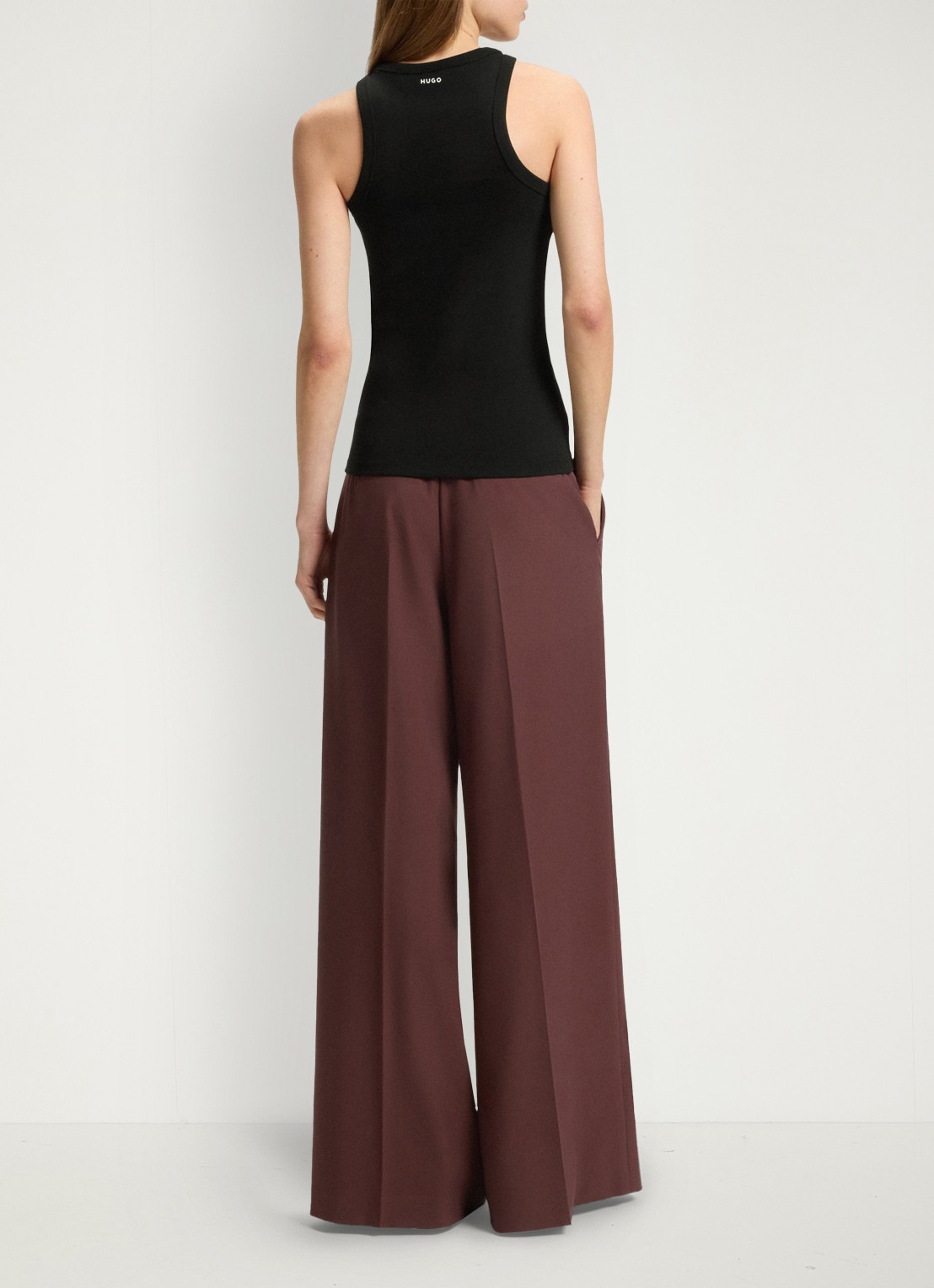 HUGO Tanktop met stretch - achterkant 5 zwart
