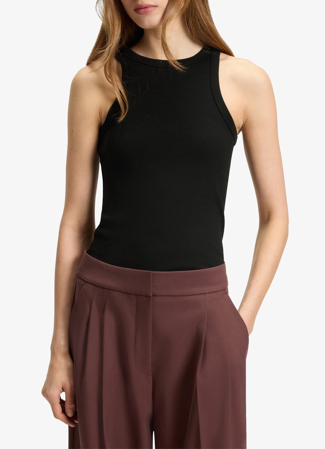 HUGO Tanktop met stretch - detail 3 zwart