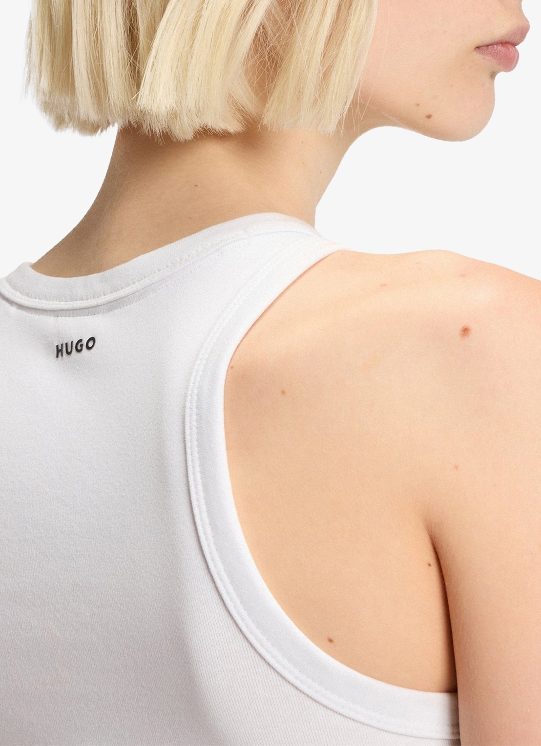 HUGO Tanktop met stretch - detail 2 wit
