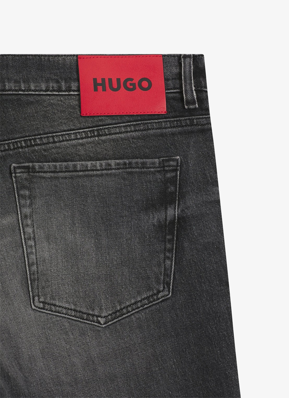 HUGO Tapered fit jeans met steekzakken - detail 3 charcoal-010 / grijs