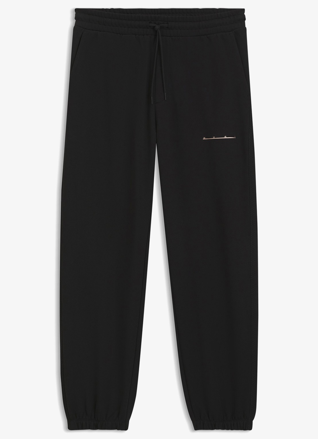 HUGO Tapered fit joggingbroek met logo - voorkant zwart