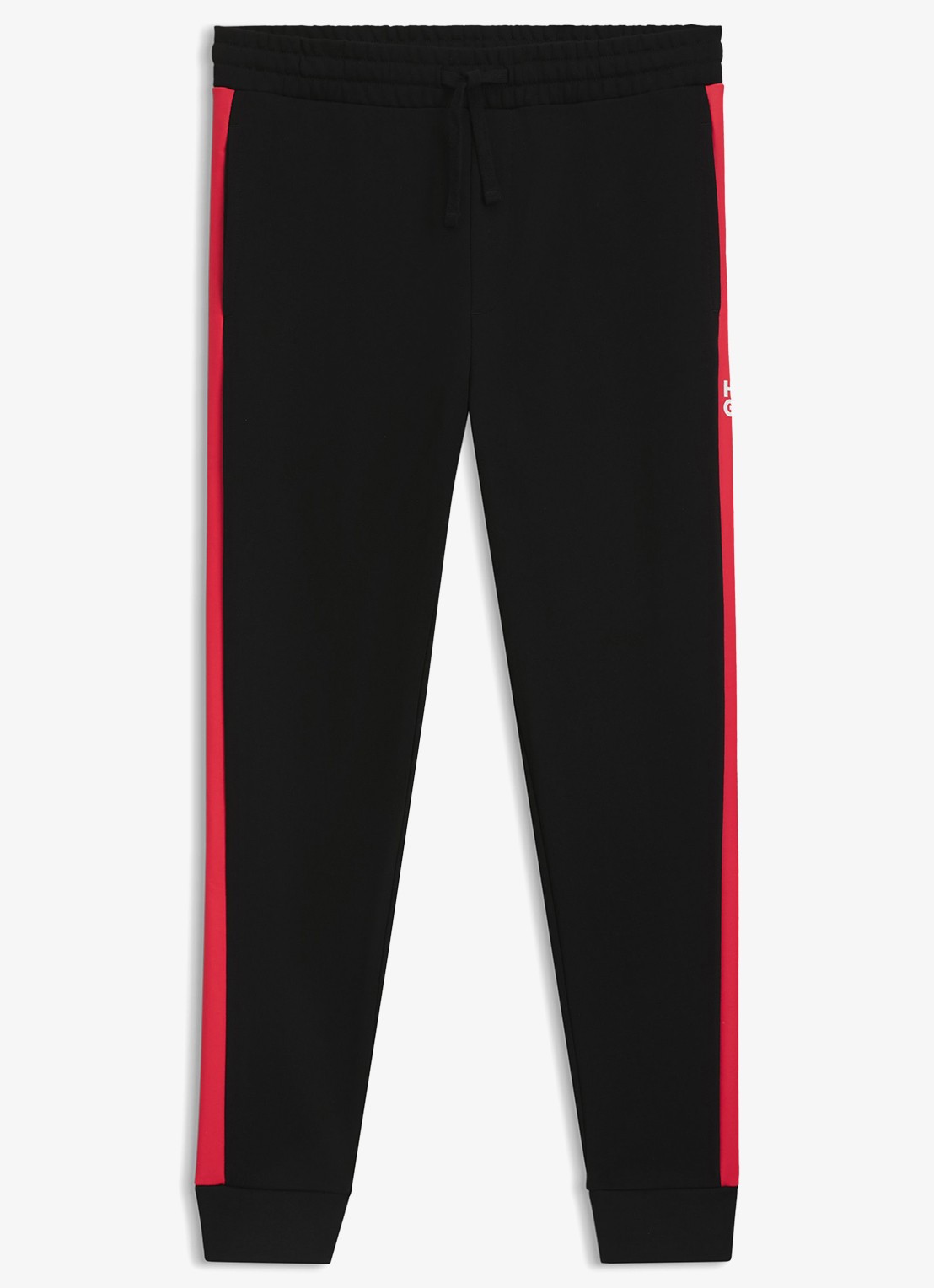 HUGO Tapered fit trackpants met steekzakken - voorkant 4 zwart