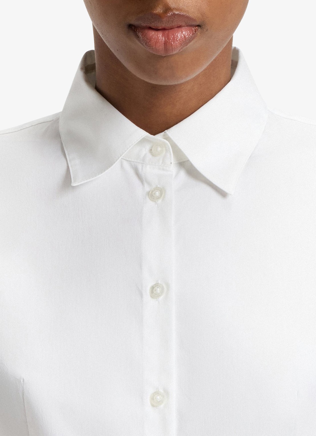 HUGO The Fitted Shirt blouse met stretch - detail 3 wit