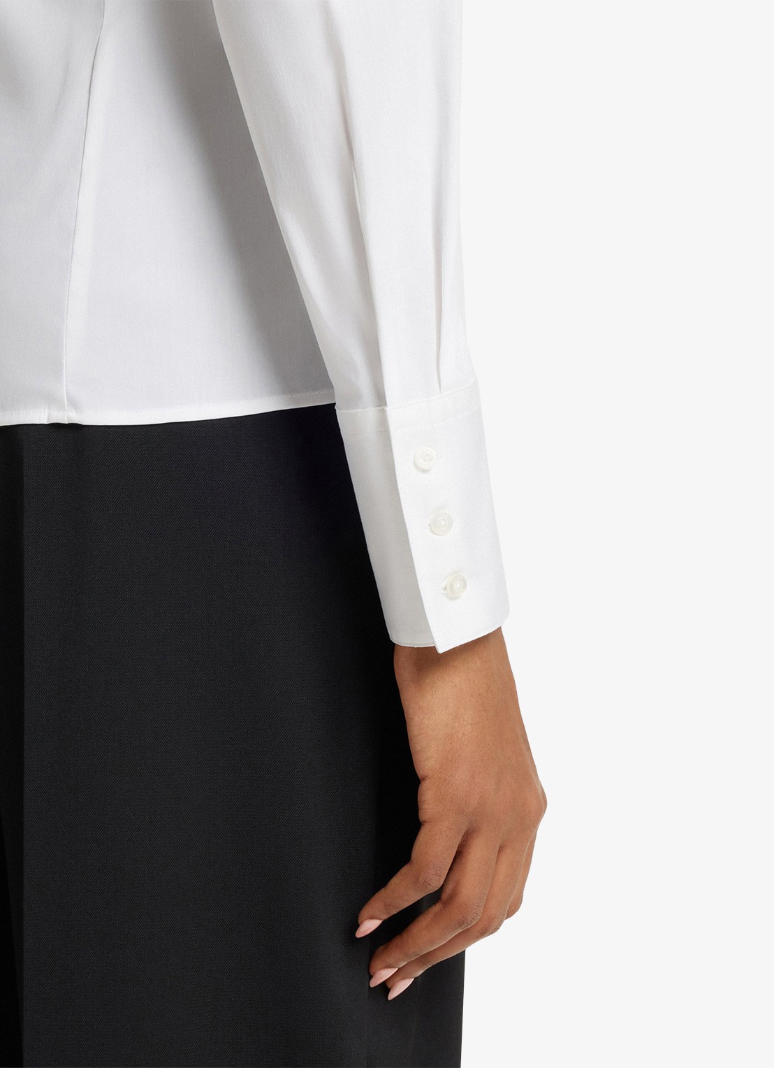 HUGO The Fitted Shirt blouse met stretch - detail 4 wit