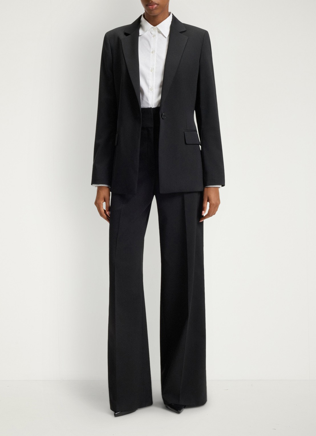 HUGO The Fitted Shirt blouse met stretch - voorkant 6 wit