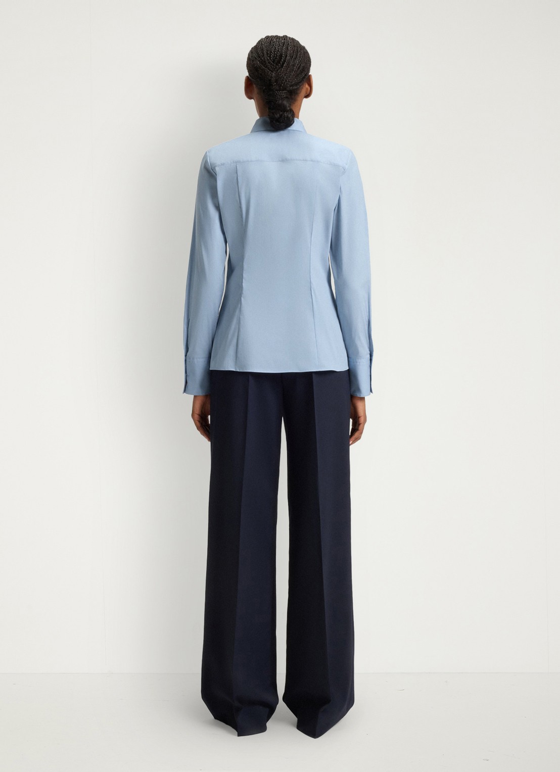 HUGO The Fitted Shirt blouse met stretch - achterkant 6 lichtblauw
