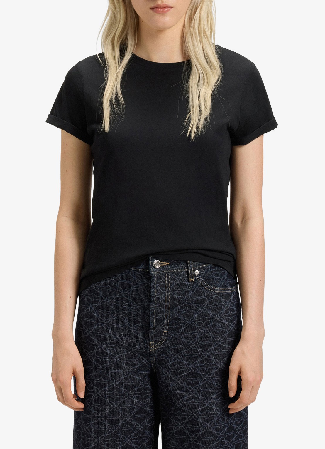 HUGO The Plain Tee T-shirt met ronde hals - detail 4 zwart
