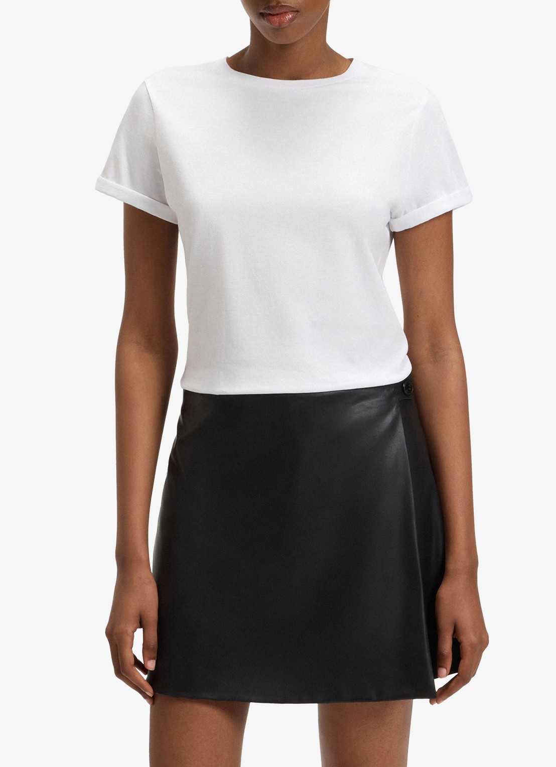 HUGO The Plain Tee T-shirt met ronde hals - detail 3 wit