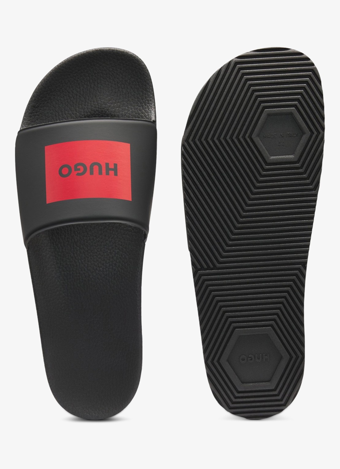 HUGO Timein slipper met logo - detail 5 zwart