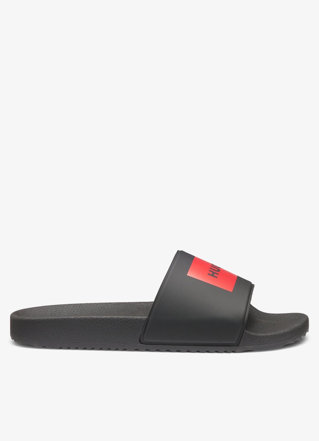 HUGO Timein slipper met logo - voorkant zwart