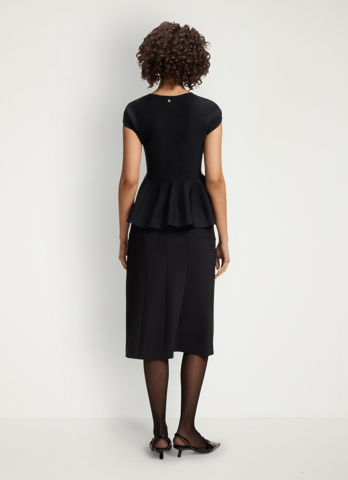 HUGO Top met peplum - achterkant 3 zwart