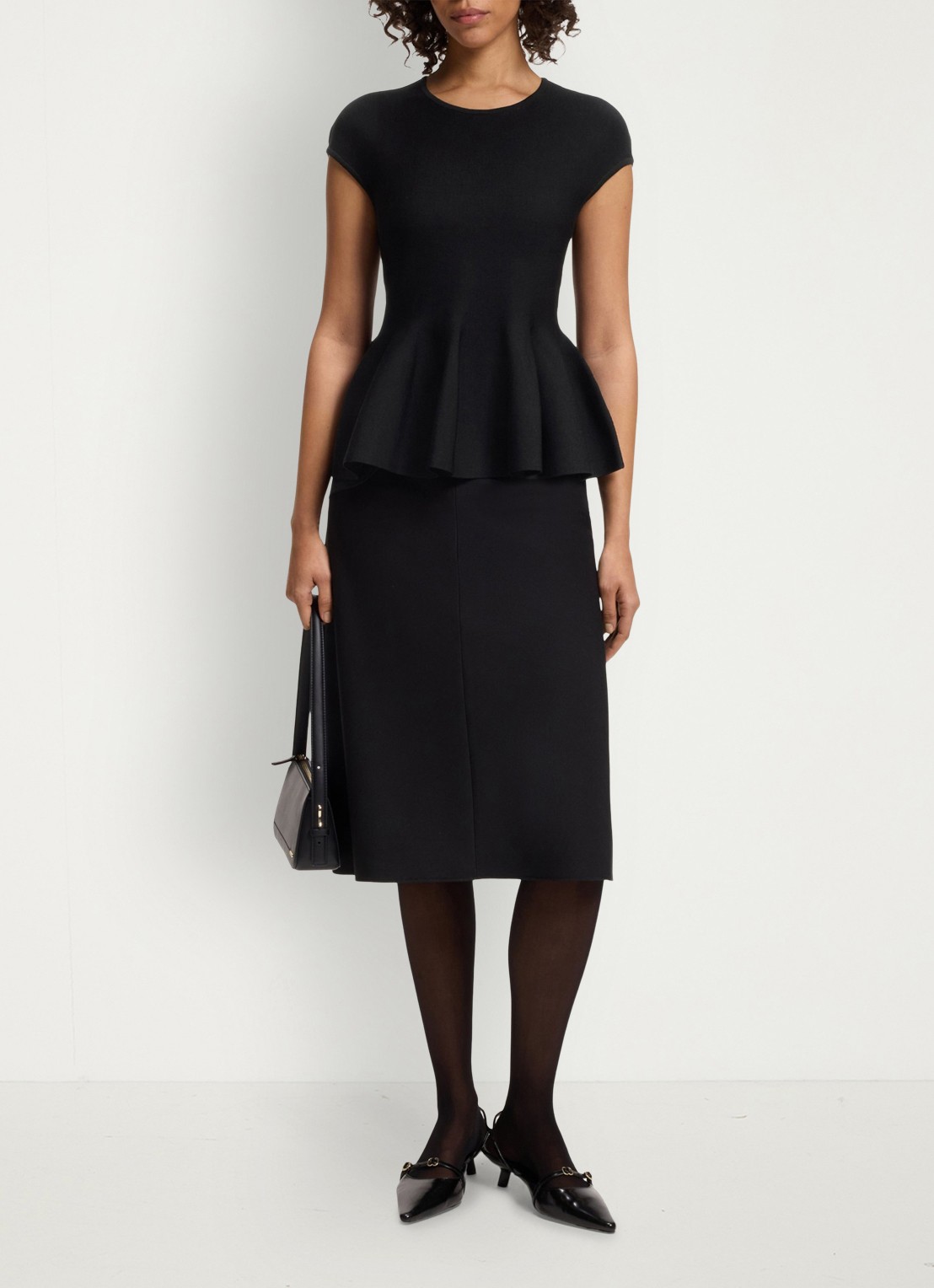 HUGO Top met peplum - voorkant 5 zwart