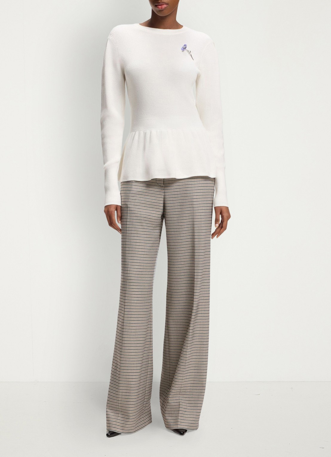 HUGO Trui met ribstructuur - detail 3 creme
