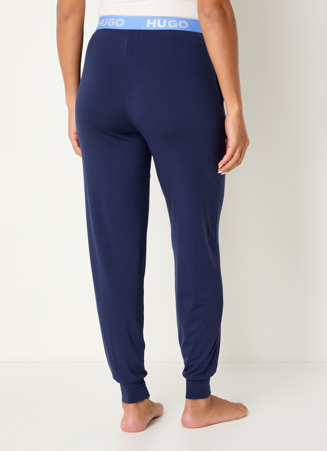 HUGO Unite pyjamabroek met logoband - achterkant 4 donkerblauw