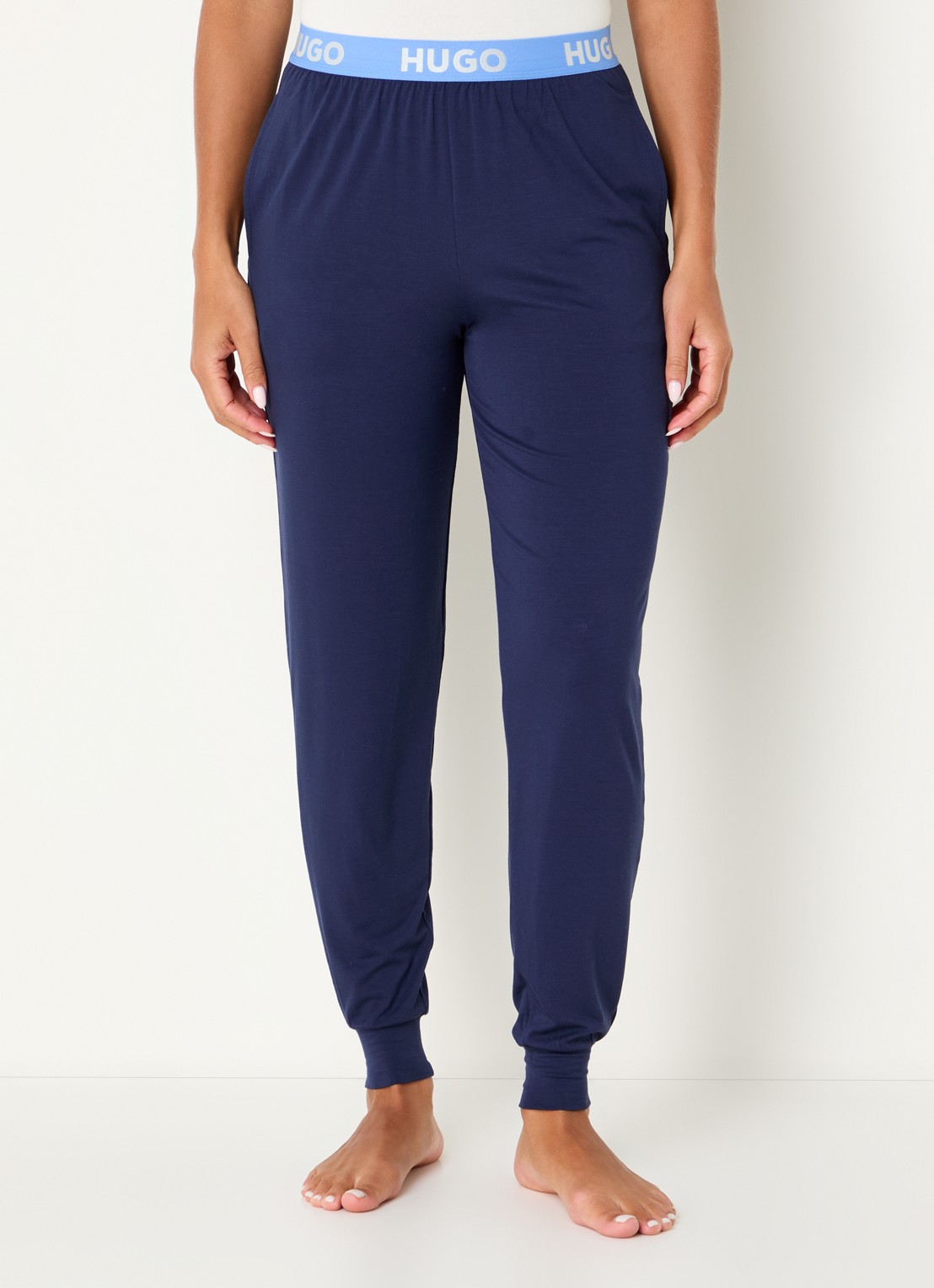 HUGO Unite pyjamabroek met logoband - detail 3 donkerblauw