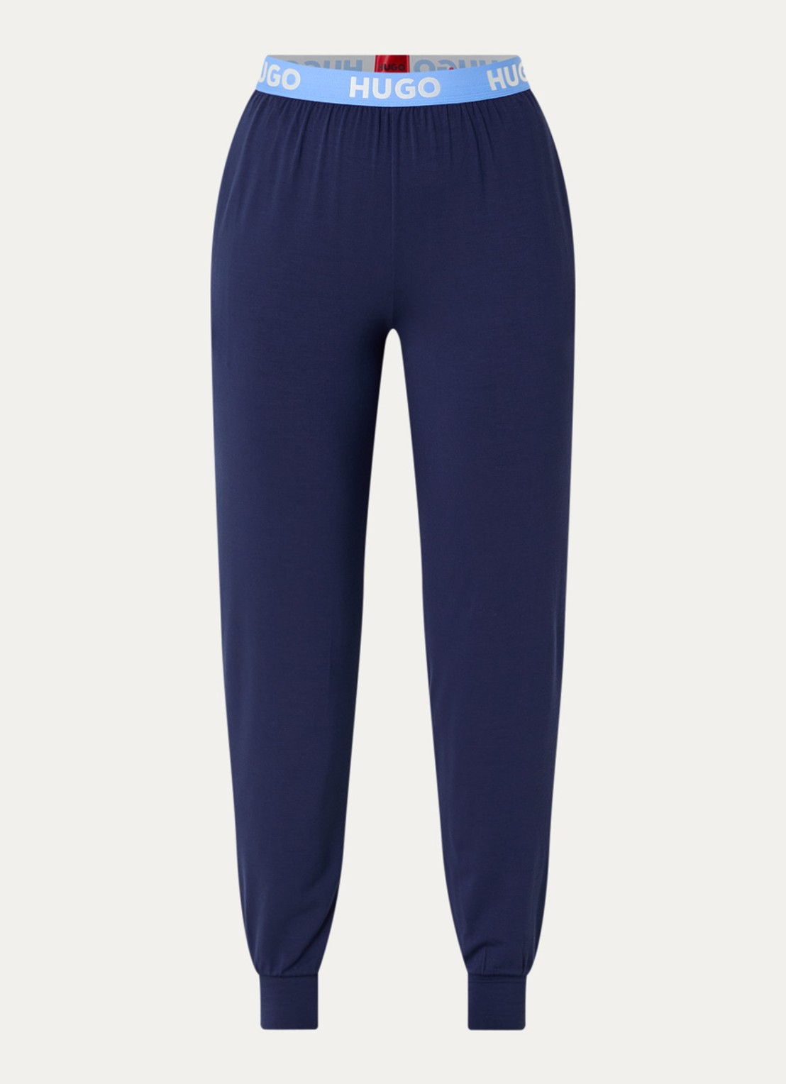 HUGO Unite pyjamabroek met logoband - voorkant donkerblauw