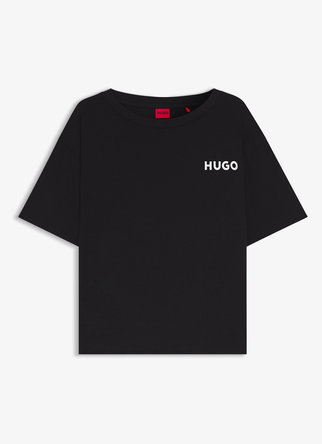 HUGO Unite pyjamatop met logo - voorkant 4 zwart