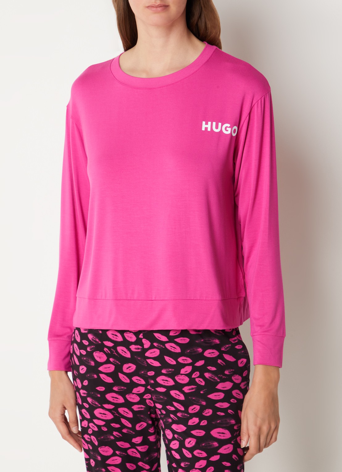 HUGO Unite pyjamatop met logo - detail 3 roze